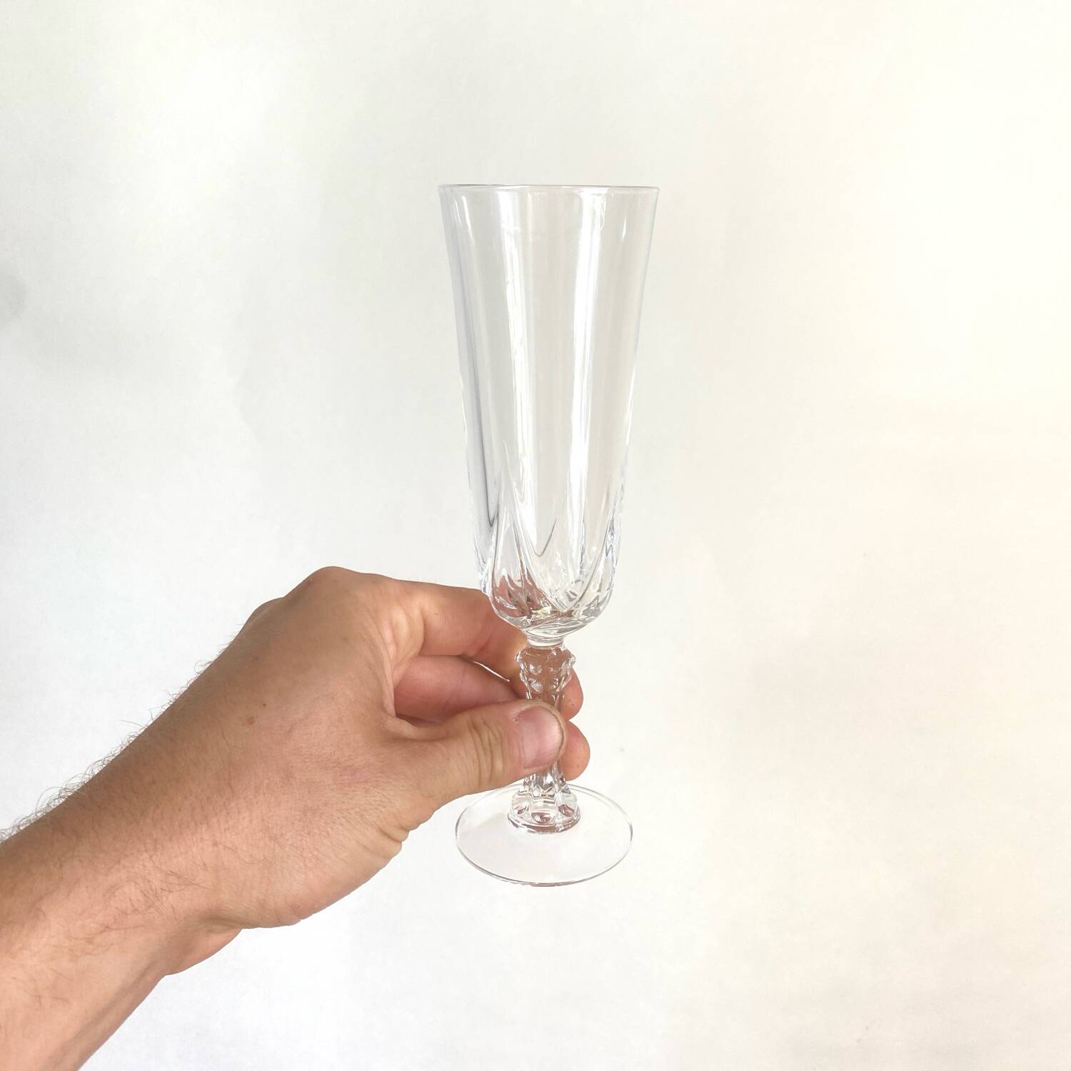 Champagne flutes - cristal d'arques - Auteuil model - vintage