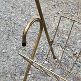 Magazine and document rack, Formica, chrome, gold finish