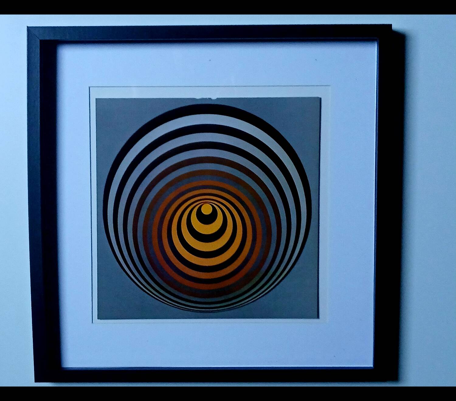 Tableau Vintage Art Optique - Victor Vasarely - Frame 40x40cm