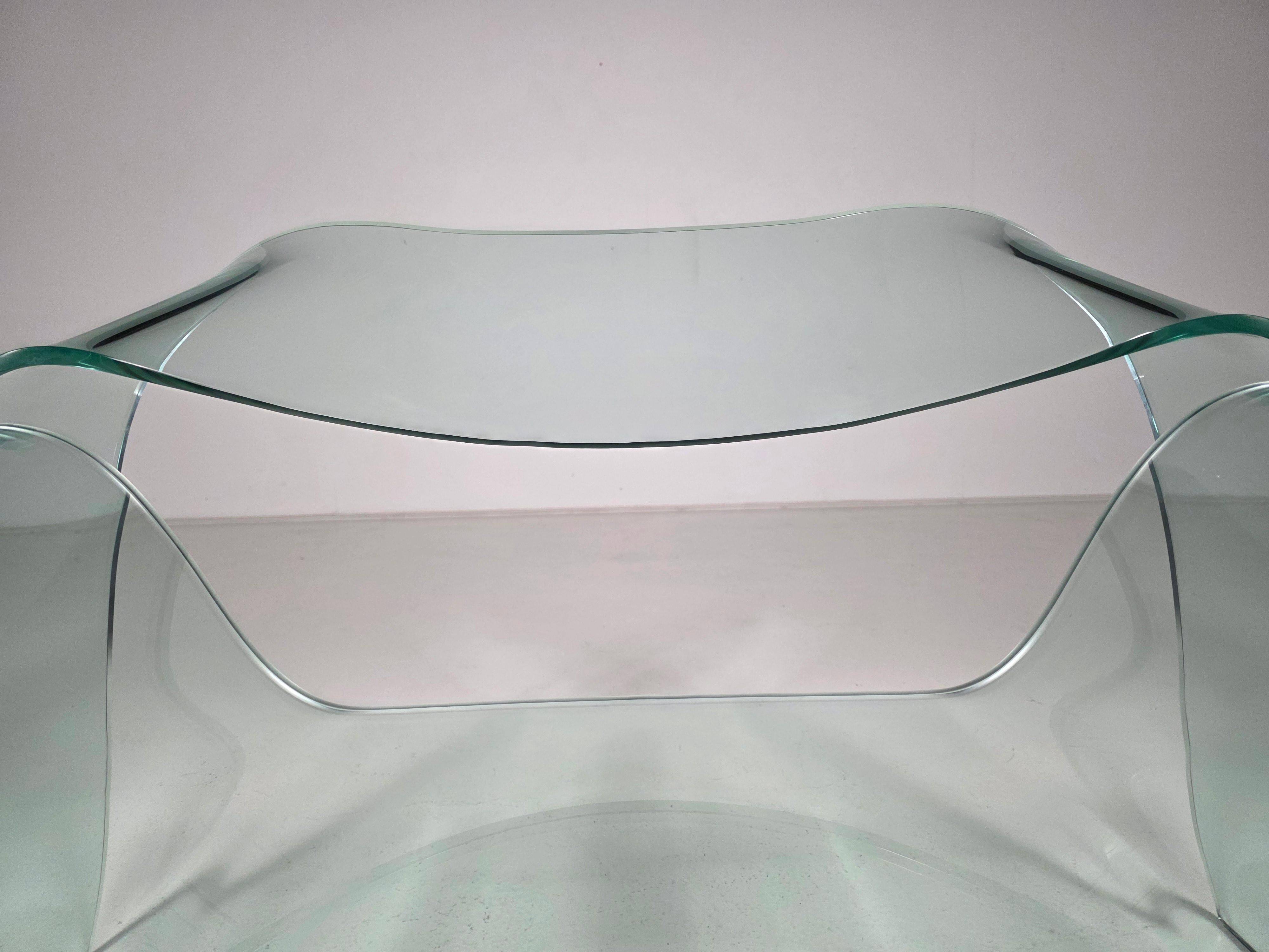 "Ghost" chair in glass by Cini Boeri for FIAM Italy, 1980s.