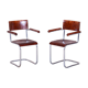 Set of Vintage Bauhaus Chairs in Chrome and Plywood by Mart Stam, 1930s