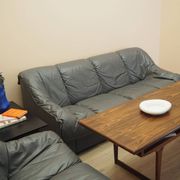 Italian leather sofa, three-seater, 1970s