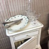 Plat ancien de forme ovale made in france Digoin Sarreguemines ,décor fleurettes vertes
