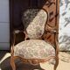 Antique Louis XV cabriolet armchair - floral fabric