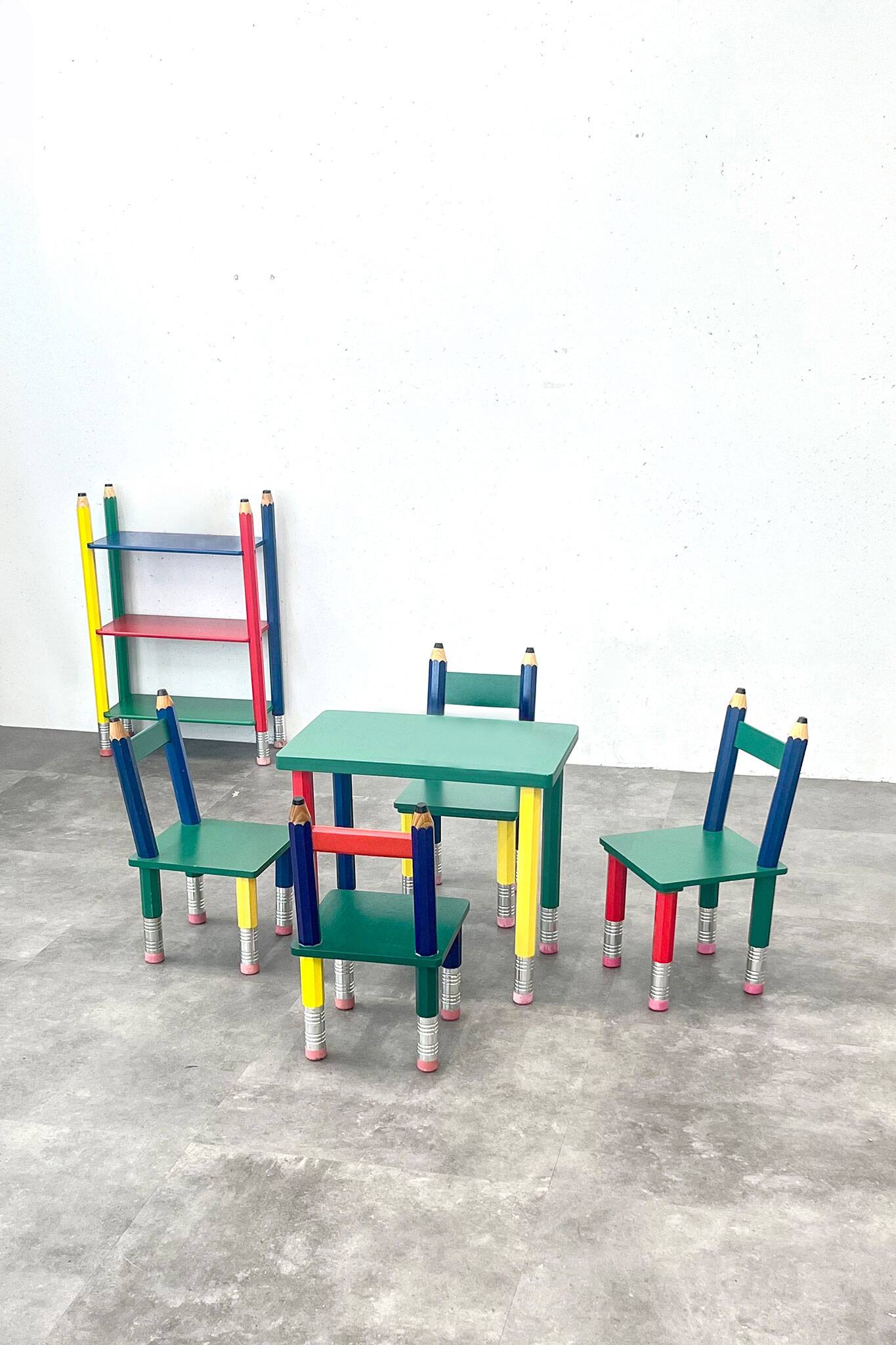Vintage coloured pencil furniture set – IKEA x Pierre Sala