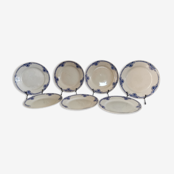 7 flat plates white/blue Moulin des Loups and Hamage Model 273
