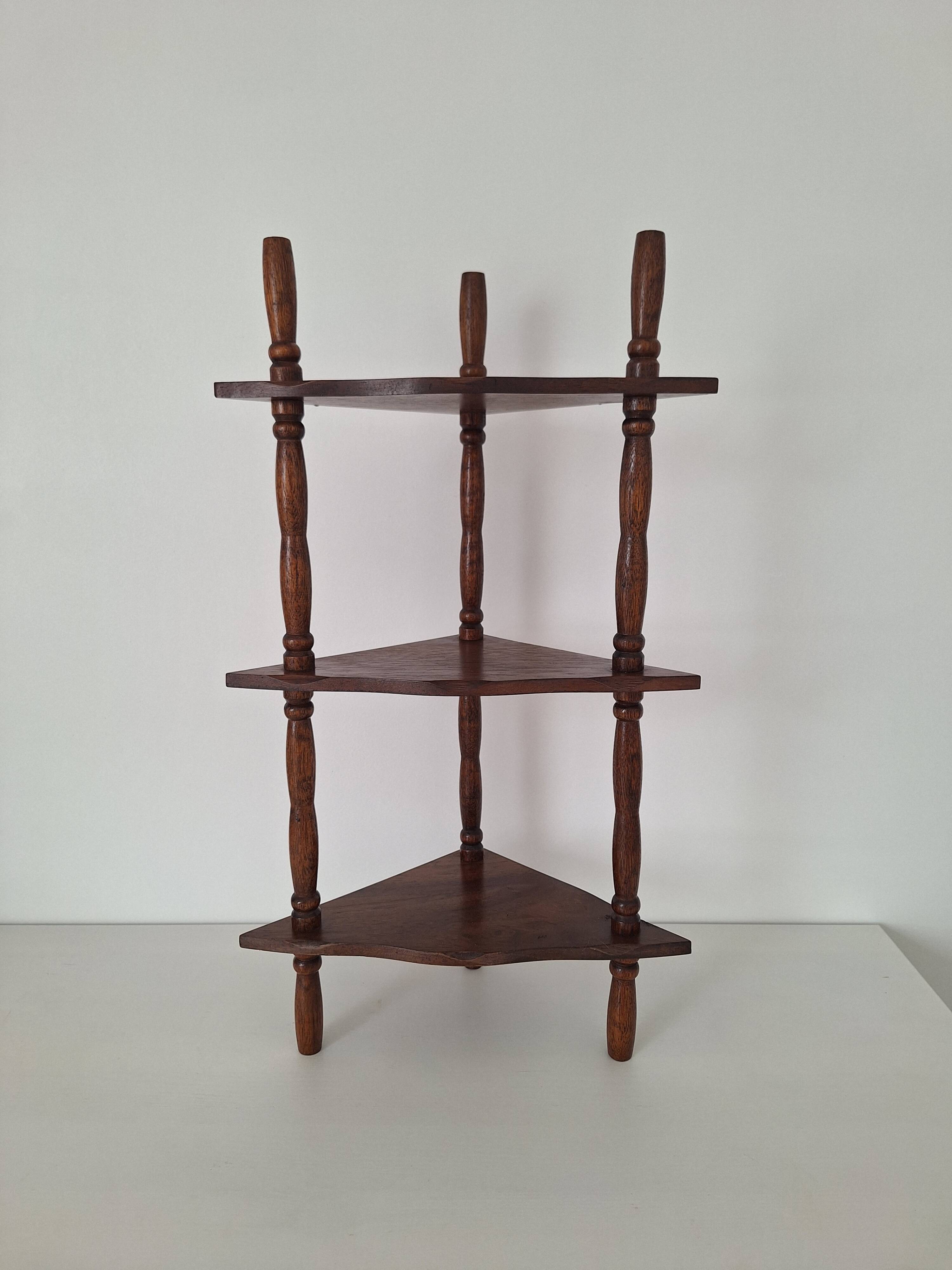 Vintage wooden corner shelf
