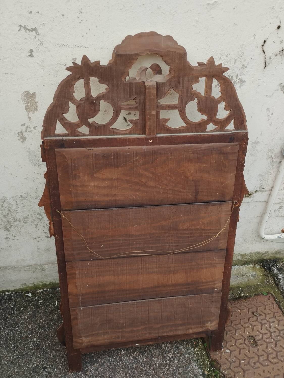 Antique gilded wooden mirror in Louis XVI style