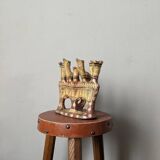 Kabyle candle holder terracotta pottery handcrafted ethnic tribal decoration