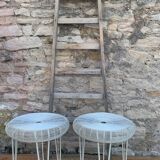 Pair of tin stools