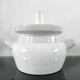 Vintage White Glazed Stoneware Steamer / Tea Infuser – Signed Louveau