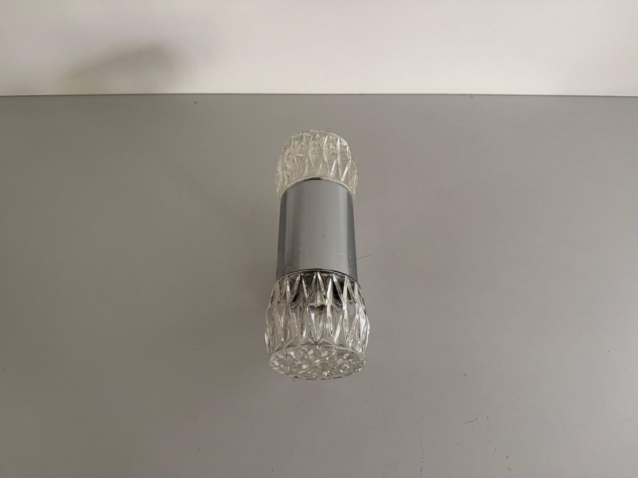 Mid-century double-headed glass and metal wall sconce, 1960, Italy
