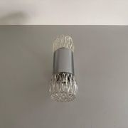 Mid-century double-headed glass and metal wall sconce, 1960, Italy