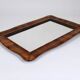 Square Biedermeier Carved & Scalloped Walnut Wall Mirror, Vienna, ca. 1850