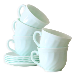 Ensemble de 6 tasses et sous tasses