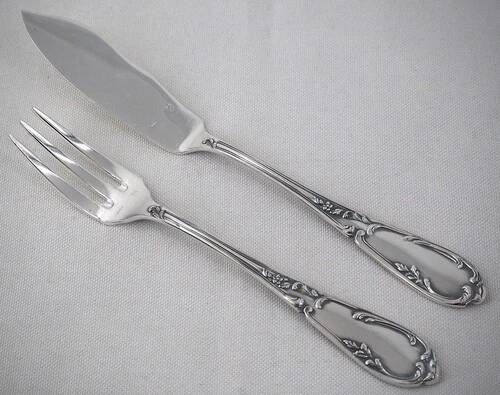 SFAM Chambly Bien Aimée, 12 silver-plated fish cutlery sets, 24 pieces.