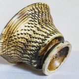 Ceramic planter with vintage scarifications from the 1950s