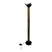 Revival Art Deco Postmodern Torchiere Floor Lamp Brass 1970s