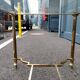 Old coffee table side metal gilded top glass style Louis XVl