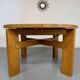 Extendable round table Maison Regain in solid elm, 1970s design.