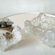 Lighter and ashtray in frosted glass Kalmar design 70s