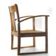 Fauteuil en chêne Art Nouveau antique Autriche / Allemagne vers 1910