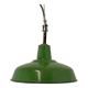 Vintage industrial suspension 50's in green enamelled sheet metal