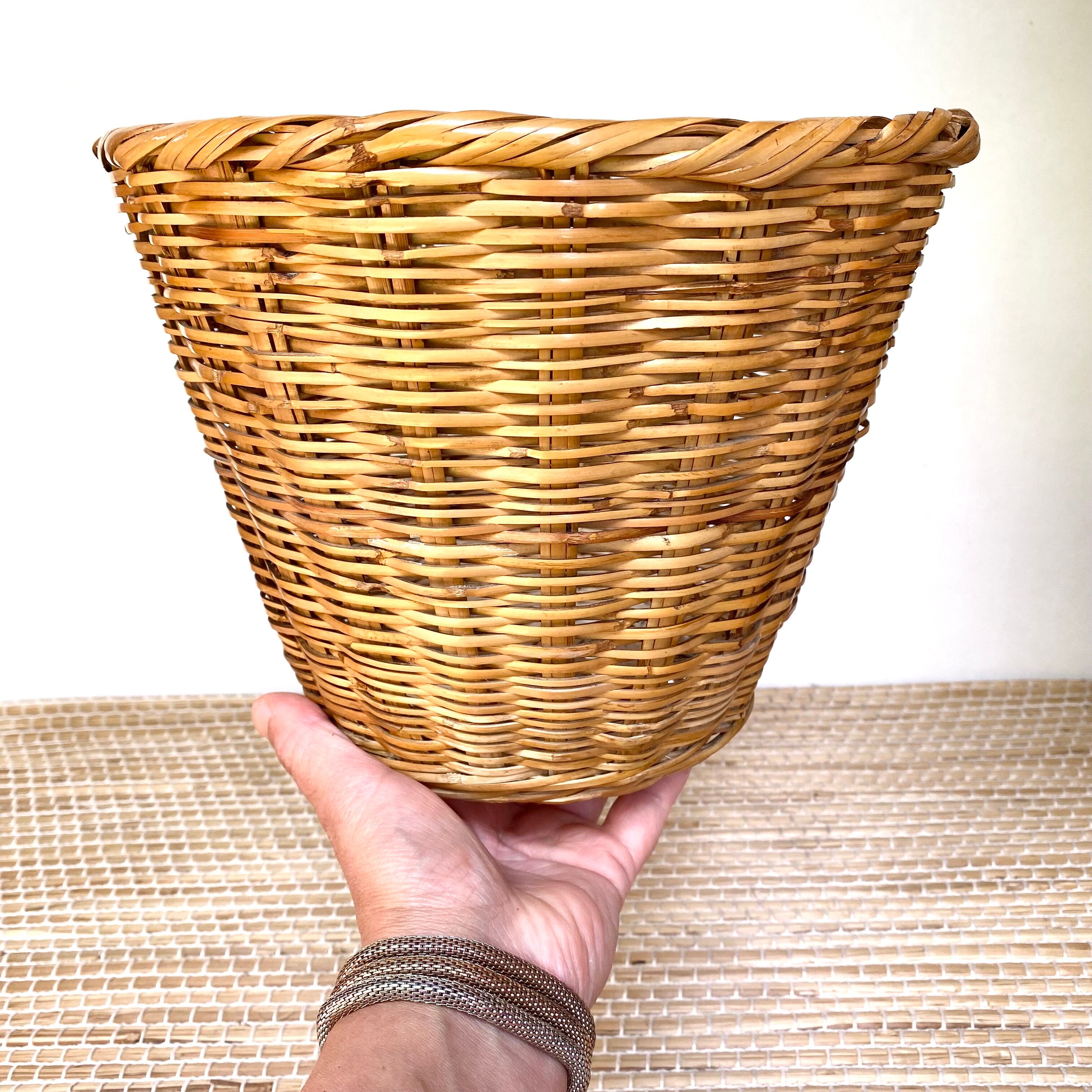 Wicker basket planter