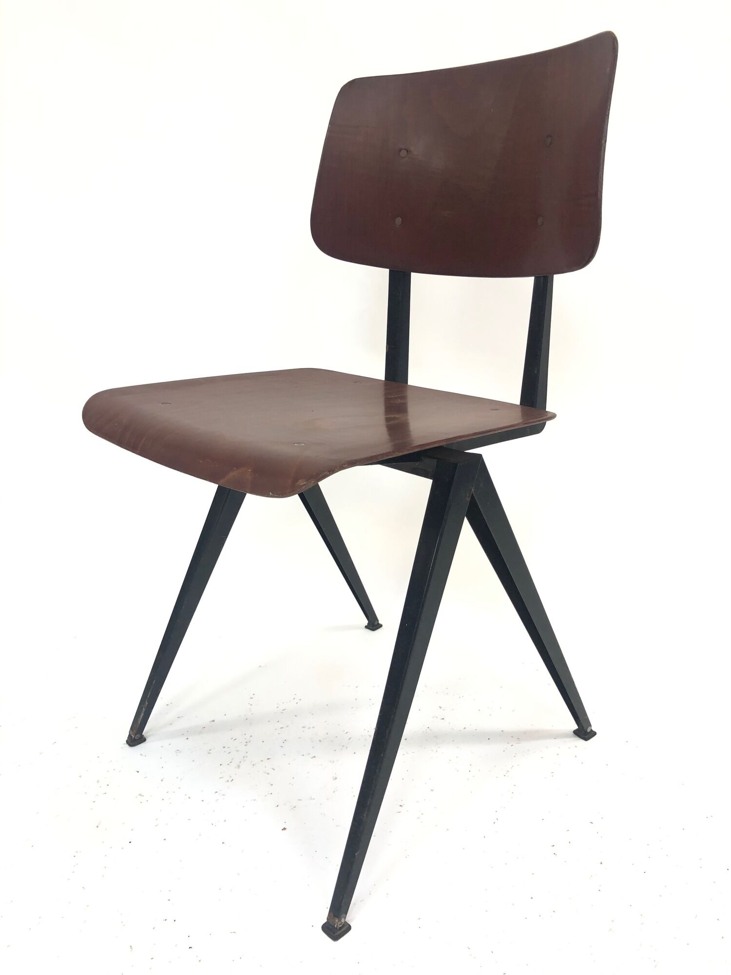 Lot of 4 vintage school chairs Galvanitas S16 Netherlands