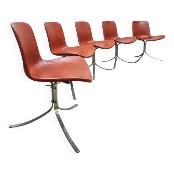 Chaises de salle à manger au design vintage danois PK9 Poul Kjaerholm Fritz Hansen
