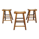 Brutalist vintage wooden curved bar stools