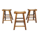 Brutalist vintage wooden curved bar stools