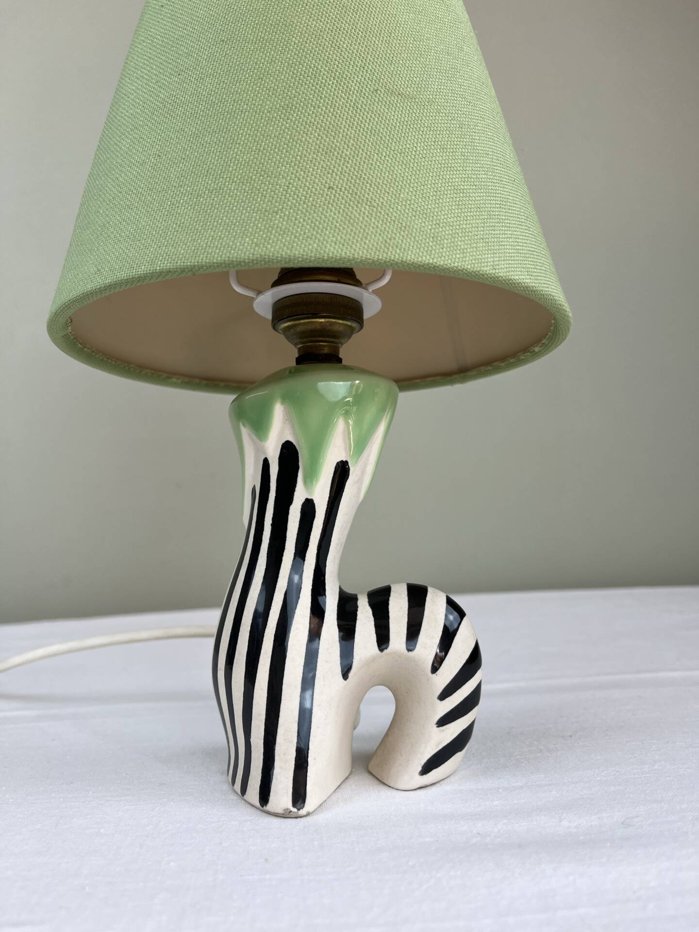 Vintage zebra lamp