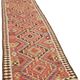 Turkish Handwoven Vintage Herki Kilim 90 cm x 347 cm