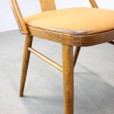 Set of four walnut dining chairs, Czechoslovakia, 1950s