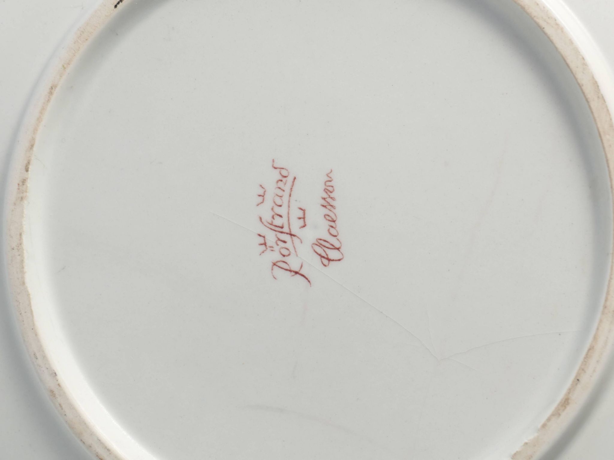 Folk Art Dish with Red Floral Motif by Ilse Claesson for Rörstrand, Sweden 1930