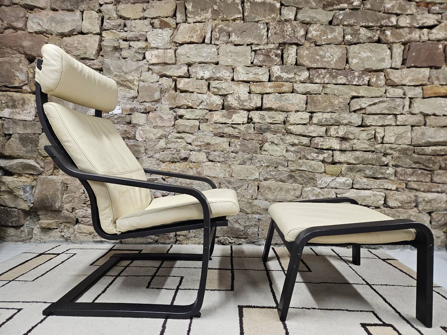 Lounge chair and its leather ottoman