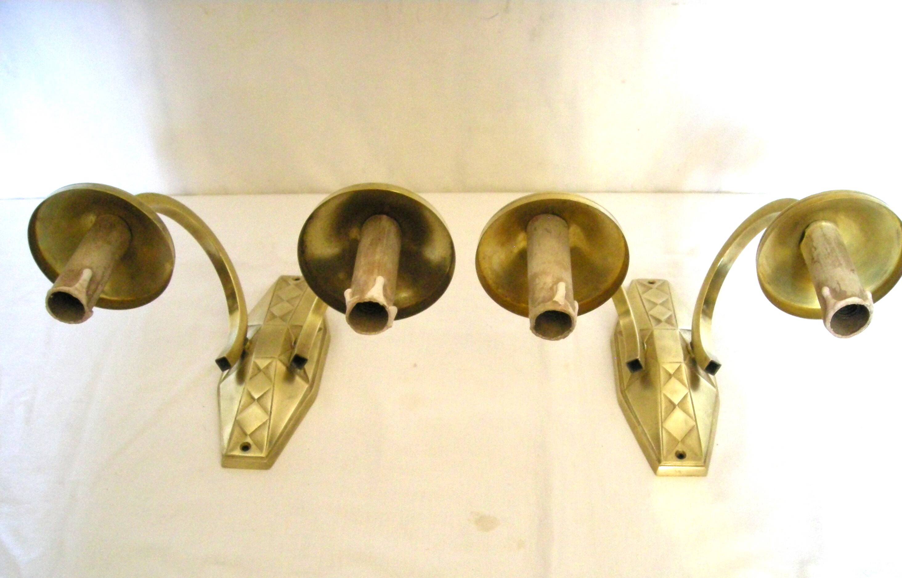 Pair of 1930s wall lights - art deco