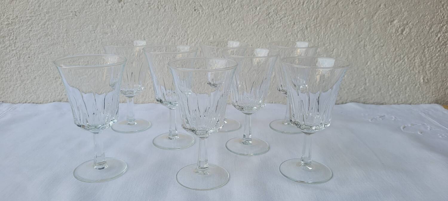 60's white wine glass set
