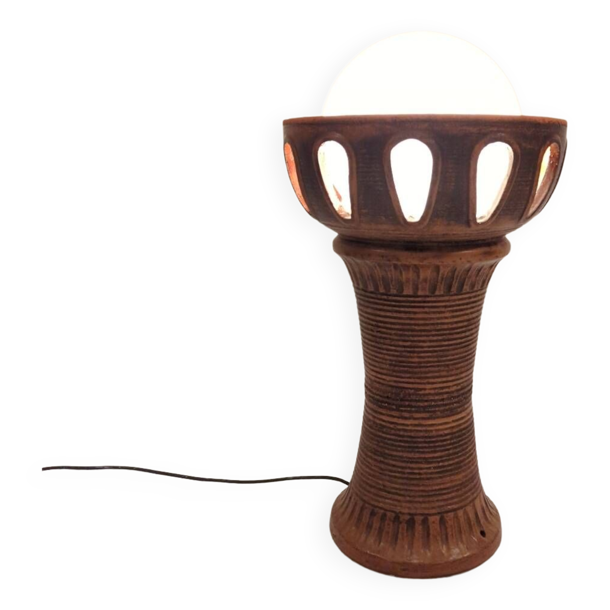 Large brutalist vintage ceramic floorlight