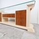 Vintage lacquer and burl wood credenza, 1980s