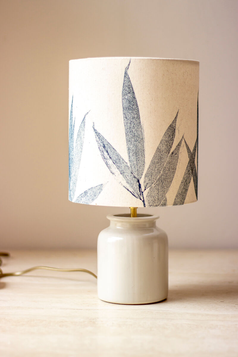 Mustard pot lamp and lampshade plant printing bamboo pattern