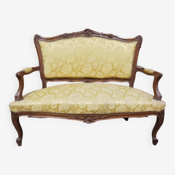 Banquette Style Louis XV Jaune