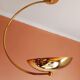 Vintage gold metal arc pendant light, 1980s