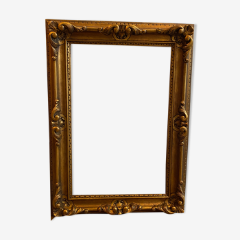 Gilded wooden frame from the 1950s period, Louis XV style, shell pattern