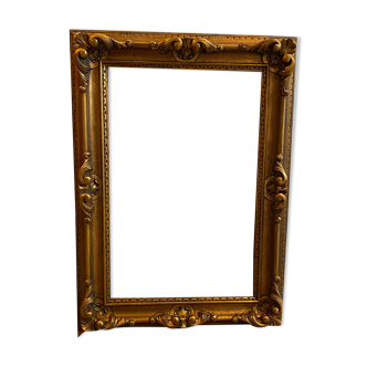 Gilded wooden frame from the 1950s period, Louis XV style, shell pattern