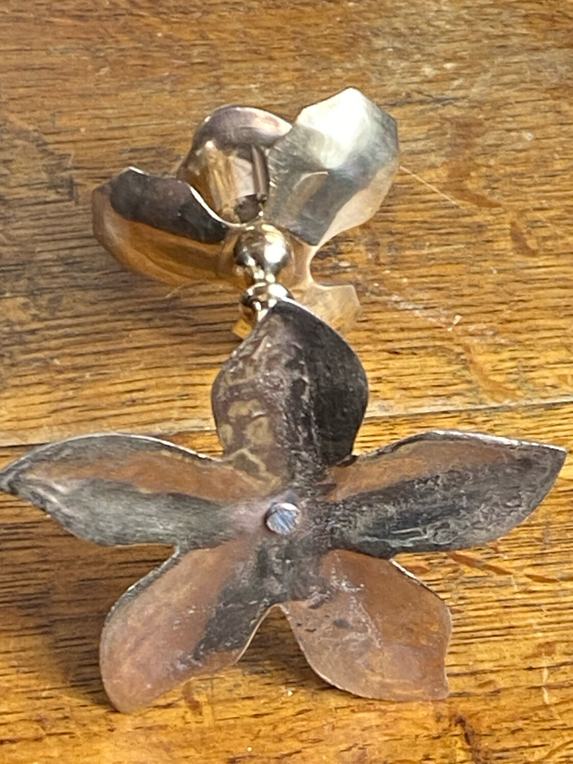 Brass flower candle holder