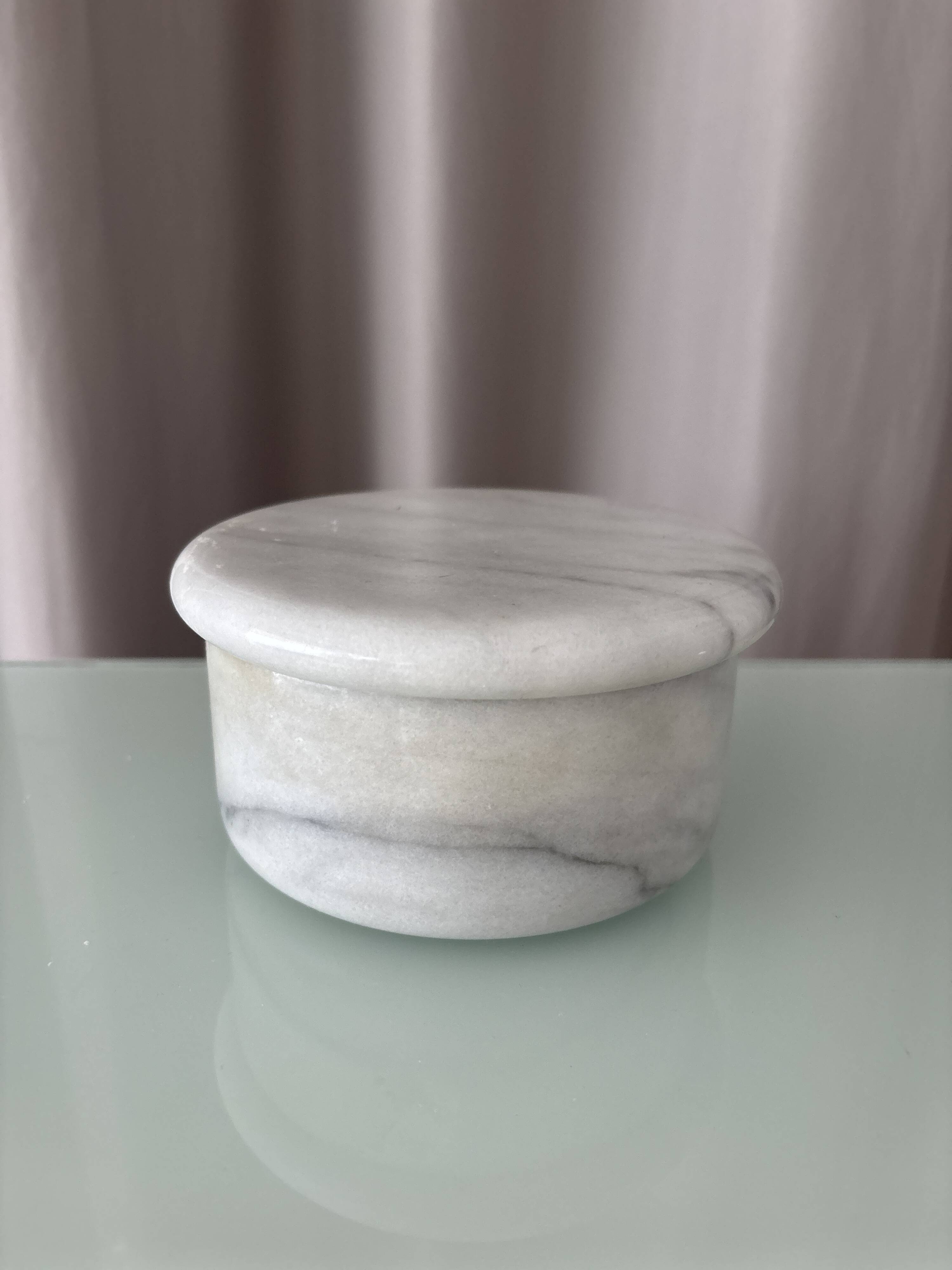 Carrera marble lidded jar
