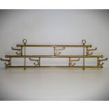 1 of 2 brass coat racks with 7 foldable hooks 1940s art-deco