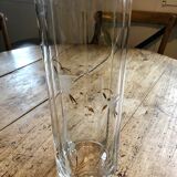 Fluted glass vase engraved on the wheel - 50s